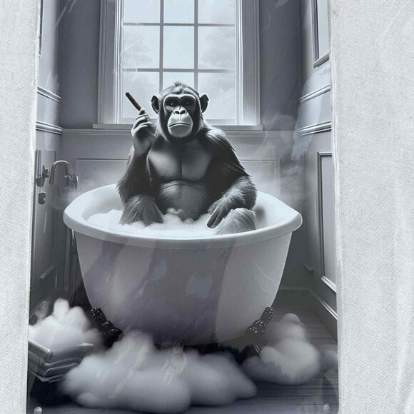 Metal Art Plate Wall Decor | Smoking Chimp Cartoon | 8x12 | Choose Design - Picture 1 of 2